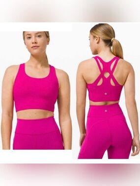 Lululemon Stash It Bra - Ripened Raspberry - Size 4 - Medium Support